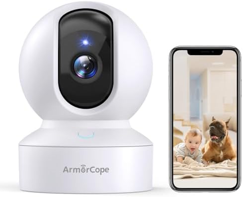 Pet Camera, 2K HD Dog Camera with Phone APP, 360° Pan/Tilt View Puppy Cam, One Click Call for Baby Monitor, MagivPix Night Vision,Motion Tracking Alarm with Cloud/Local SD,Home Indoor Security Cam by Armorcope