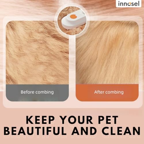 Cat Steam Brush for Shedding, 4-in-1 Rechargeable Pet Grooming Brush for Cats & Dogs, Anti-Static, Massage, Cleaning & Combing with Gentle Steam, Removes Loose Hair & Tangles (White) - Image 6