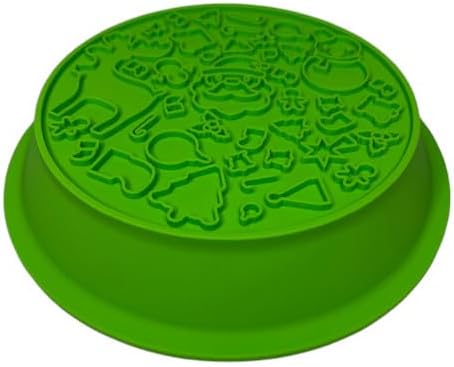 Snowman/Christmas 2-in-1 Silicone Slow Feeder & Licking Mat - BPA Free, Dishwasher Safe, 500ml Capacity, Perfect for Dogs & Cats (Christmas Green)