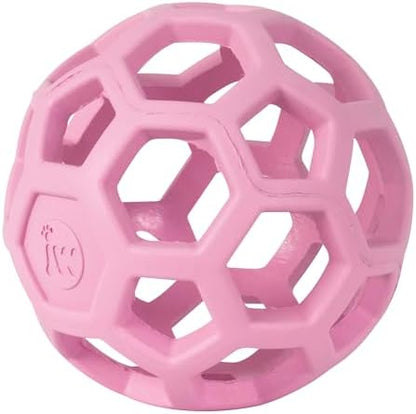 JW Pet HOL-ee Roller Dog Puzzle Ball, Small 3in, Natural Rubber, Pink - Image 2