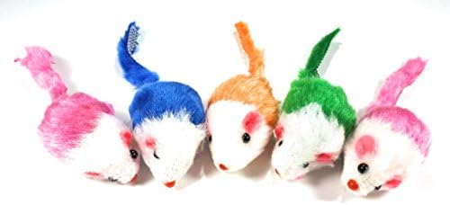 Play Fur Mice Cat Toys – Mixed Bag of 10 Play Mice with Rattling Sounds – 4 Color Variety Pack of Catnip Toy - Image 2