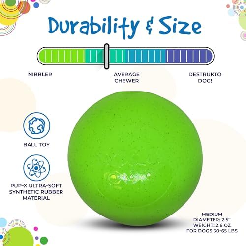 SodaPup Glitter Ball – Soft Dog Ball Toy, Floating Fetch Ball and Treat Dispenser Made in USA from Non-Toxic Pet Safe Food Safe PUP-X Rubber for Bonding, Physical Exercise, & More - Image 5