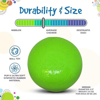 SodaPup Glitter Ball – Soft Dog Ball Toy, Floating Fetch Ball and Treat Dispenser Made in USA from Non-Toxic Pet Safe Food Safe PUP-X Rubber for Bonding, Physical Exercise, & More - Image 5