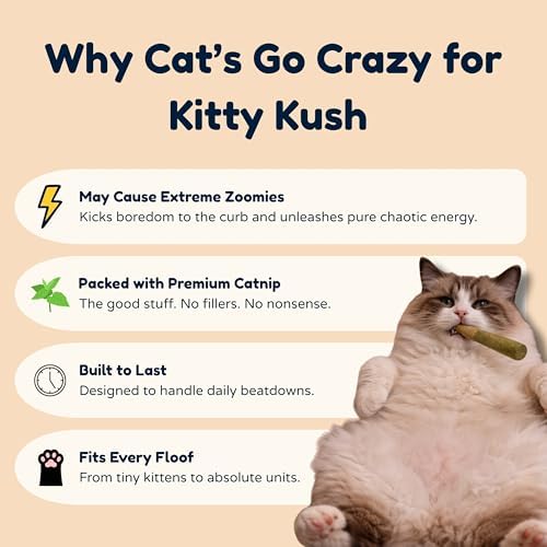 Kitty Kush Catnip Pre-Roll Toys (3-Pack) – Funny Catnip Toys for Cats – Interactive Cat Toy Set for Indoor Cats – 100% Catnip Filled - Image 6