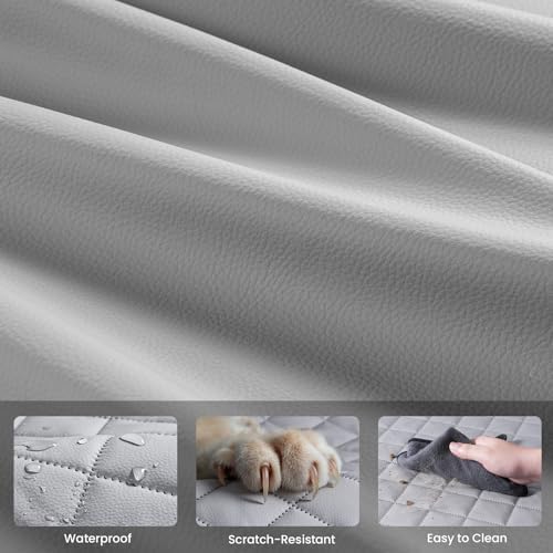 Dog Car Seat Cover for Back Seat, Waterproof Leather Fabric Back Seat Extender for dogs 52.4 * 24.4in, Foldable in The Car, Hard Panels Bottom Support to 330 lbs, for Cars/Mid-Size SUV/Small Truck - Image 3