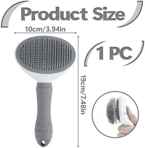 Cat Brush for Shedding & Grooming, Self-Cleaning Cat Slicker Brush with Push Button | Gentle Deshedding & Dematting Tool for Short & Long Hair Cats and Dogs | Massaging Pet Hair Remover for Loose Fur - Image 2
