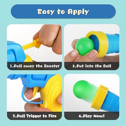 Low Noise Interactive Cat Ball Launcher Gun, 1 Noise-Reduced Launcher (New Upgraded), 20 Pcs Colorful Silent Plush Pom Pom Balls (1.2 inches), with 4 Pcs Cat Spring Toy - Image 4