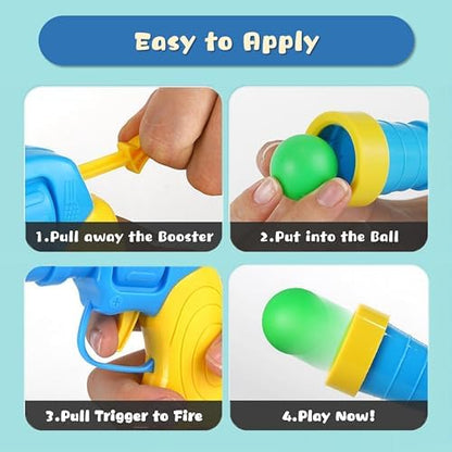 Low Noise Interactive Cat Ball Launcher Gun, 1 Noise-Reduced Launcher (New Upgraded), 20 Pcs Colorful Silent Plush Pom Pom Balls (1.2 inches), with 4 Pcs Cat Spring Toy - Image 4