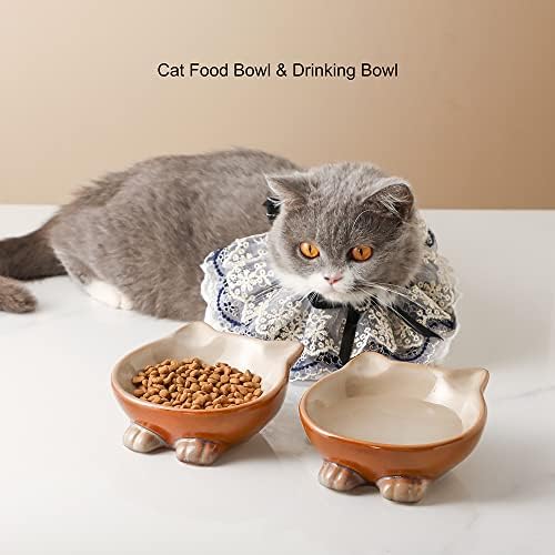 Nihow Ceramic Basic Cat Bowls: 5 Inch Cat Bowl for Food & Water - Food Grade Cat Dish for Small-Sized Cat - Microwave & Dishwasher Safe -Elegant Brown (4.25 OZ /1 PC) - Image 6