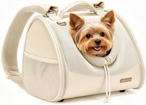 Small Dog Cat Chest Carrier Backpack,Adjustable Ventilated Front Facing Backpack Carrier for Small Dogs Cats Puppy,Airline Approved Lightweight Doggy Backpack for Travel Hiking Outdoor by NALIYOUHU