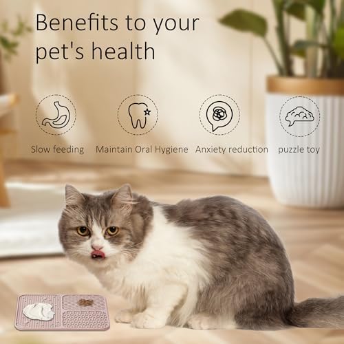 Lick Mat for Dogs Cats 2pcs 5.9" Silicone Slow Feeder - Image 5