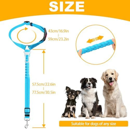 2-Pack Dog Car Seat Belt, 3-in-1 Headrest-Mounted Dog Seatbelt for Car, Adjustable Nylon Pet Safety Leash with Elastic Buffer & Reflective Stitching, Durable Car Harness for Dogs Fits Most Vehicles - Image 2