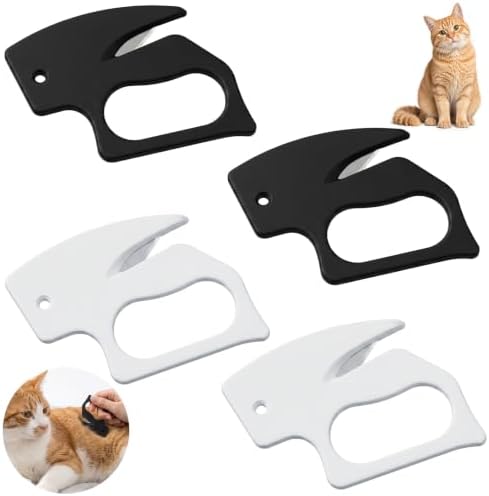 Xinjoduz 4PCS White Black Pet Knotting Dematting Comb Tool for Cats Dogs by Xinjoduz