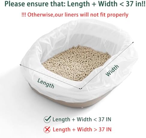 20 Count Cat Litter Liners Large, Drawstring Extra Large Pet Cat Pan Liners Extra-Thick Kitty Litter Box Bag- (large 37" x 18") - Image 2