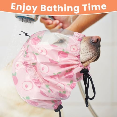 Nanaki Dog Shower Cap-Ear Protection for Bath, Adjustable Grooming Ear Cover, Waterproof Shower Caps for Dogs Hat, Reusable Pet Shower Caps for Bathing Grooming Swimming Drawstring Can be Trimmed - Image 5