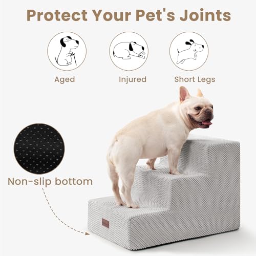 Aodisman Dog Stairs for Small Dogs,Wider 3-Step Pet Steps for Couch & Bed - Image 5