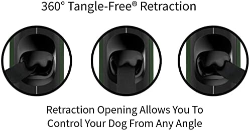 TUG Oval 360° Tangle-Free Retractable Dog Leash with Integrated Waste Bag Dispenser (Medium, Green) - Image 3