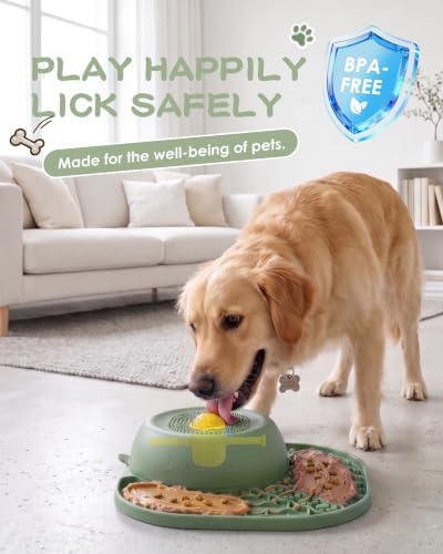 Slow Feeder Dog Bowls, 2 in 1 Dog Lick Bowl with Rolling Ball - Image 5