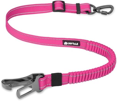 Joytale 3-in-1 Bungee Dog Seat Belt for Car, Medium and Large Dogs, Hotpink by Joytale