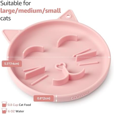 Coomazy Slow Feeder Cat Bowl Silicone Pet Puzzle Feeder for Slow Eating - Image 3