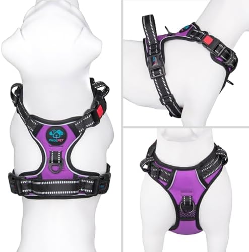PHOEPET Reflective Dog Harness Large Breed Adjustable No Pull Vest - Image 2