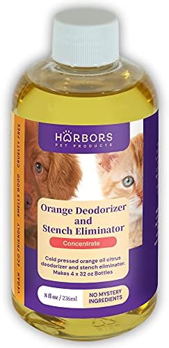 Harbor's Orange Deodorizer and Pet Stench Eliminator. Removes Dog & Cat Urine. Cleans Rugs, Furniture, and Mattresses with Pleasant Natural Aroma. Bottle of Concentrate Makes 1 Gal of Spray. by HarborsPet