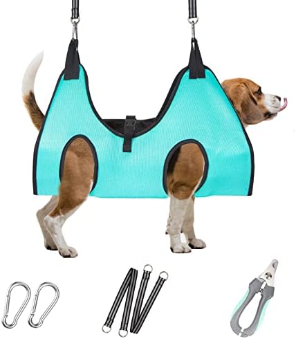 ATESON Dog Grooming Hammock - Upgrade Pet Grooming Harness for Nail Trimming (M 40lb), Dog Sling for Nail Clipping, Dog Hanging Holder Hanger for Cutting Nail with Nail Clippers by ATESON