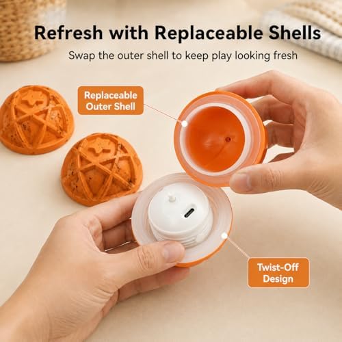 Orange Replacement Shell for Interactive Dog Ball Toy, 4-Turn Thread - Image 3
