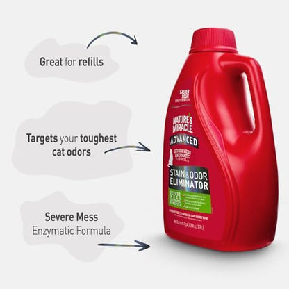 Nature’s Miracle Advanced Cat Stain & Odor Eliminator, Severe Mess, 1 gal - Image 6