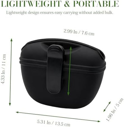Black Silicone Dog Treat Pouch, Portable Pet Training Snack Bag with Magnetic Closure and Waist Clip for Dog Walking - Image 2