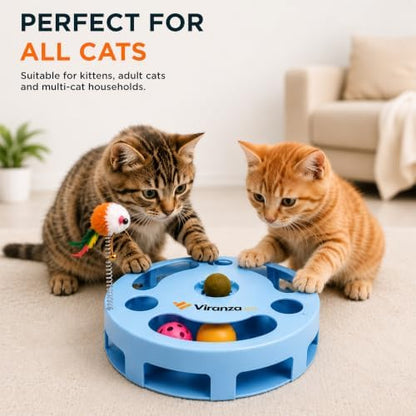 4 Interactive Cat Toy with Catnip Ball, Dual Rolling Balls & Feather Teaser - Image 4