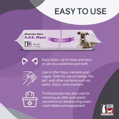 Odorcide Animal Odor Eliminator Cat and Dog Wipes (80 Wipes) - All Purpose Deodorizing Pet Wipes - Pet Odor Eliminator for Pet Kennels Cages – Pet Deodorizing Wipes w/Safe Non-Enzymatic Formula - Image 2
