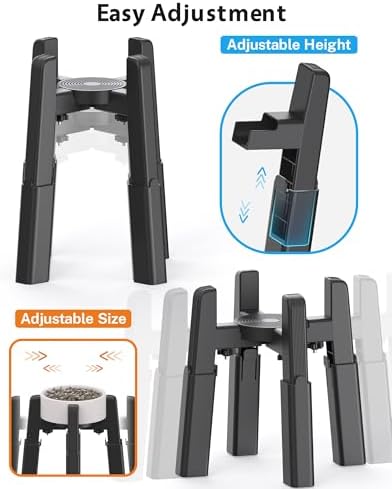 CZPET Dog Bowl Stand with Adjustable Height and Width [2 Pack, Stand Only] - Image 4