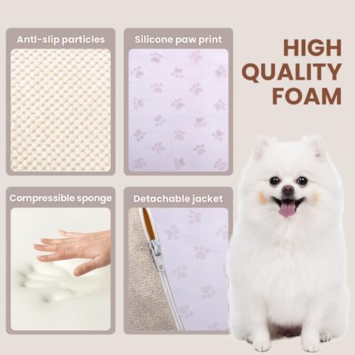 Dog Stairs for Small Dogs, High Density Foam Dog Steps, Extra Wide Non-Slip Pet Ramp for High Beds Or Couch, Soft Doggie Ladder for Dogs Injured, Older Pets, Small Cats - Image 3