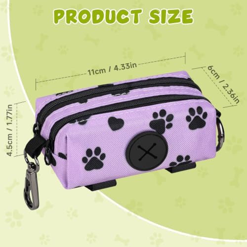 Dog Poop Bag Holder for Leashes 2 Zipper Pockets Black 1 Pack - Image 5