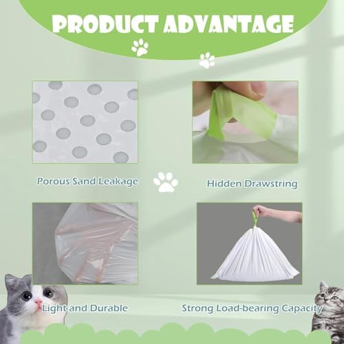 14count Cat Litter Box Liners 37"x18" Large Cat Litter Bags with Drawstring - Image 3
