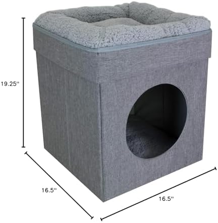 Kitty City Indoor Cat Cube Furniture, Gray Cube - Image 4