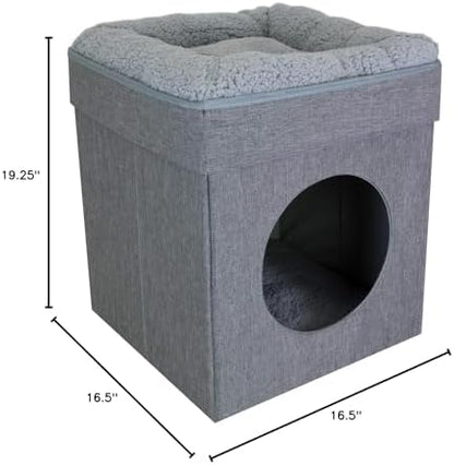 Kitty City Indoor Cat Cube Furniture, Gray Cube - Image 4