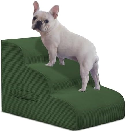Mesa Lemon 3 Step Dog Stairs Pet Ramp for High Beds, Sofas and Cars by MesaLemon
