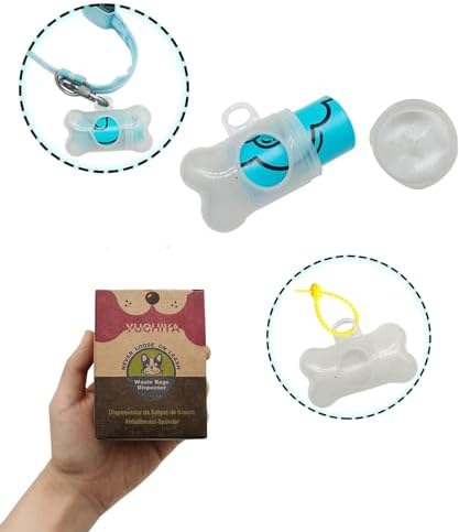 Dog Poop Pickup Bags Holder Dispenser with Standard-Sized Leak-Proof Scented Doggy Waste Bags and Carabiner with Safety Lock&Fastener Never Loose on Leash Lead Again (2 Holders 30 Bags, Clear) - Image 2