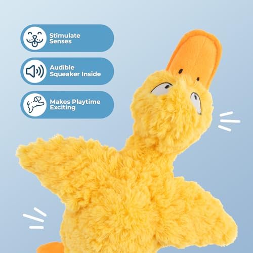 Best Pet Supplies Squeaky Plush Dog Toy - Ducky Doodle, Small - Image 2