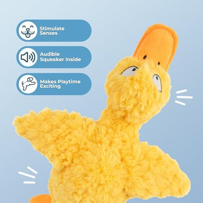 Best Pet Supplies Squeaky Plush Dog Toy - Ducky Doodle, Small - Image 2