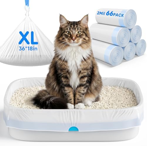 66 Count Large Litter Box Bags,36" X 18" Cat Litter Box Liners by Unknown