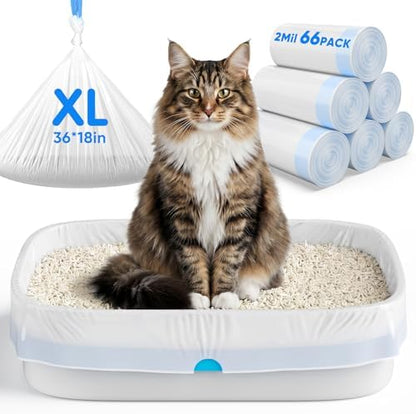 66 Count Large Litter Box Bags,36" X 18" Cat Litter Box Liners by Unknown