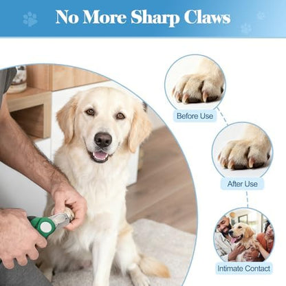 Swihauk Heavy Duty Dog Nail Clippers and Trimmers, Professional Pet Nail Clippers with Nail File for Dogs Cats Small Animal, Claw Clippers with Safety Guard to Prevent Over-Cutting, Green - Image 6