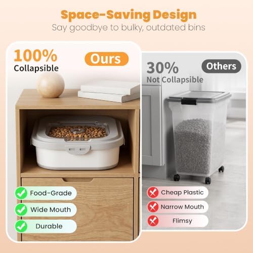 40 Lbs Dog Food Storage Container, Collapsible Cat Food Container - Image 6