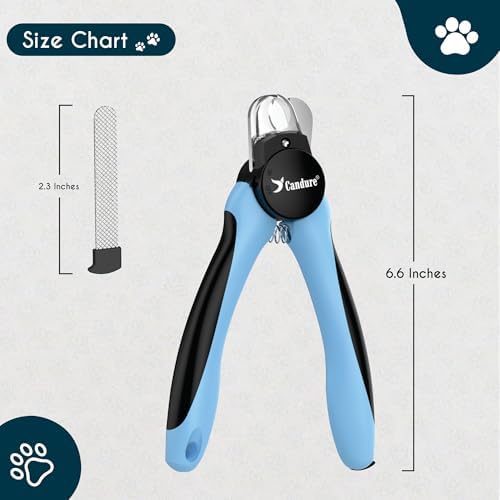 Candure LED Dog Nail Clippers with Light - Pet Nail Clippers with Light for Dogs & Cats, Sharp Stainless Steel Blades for Thick Nails, Safe Grooming Trimmer with Nail File (Sky Blue) - Image 5