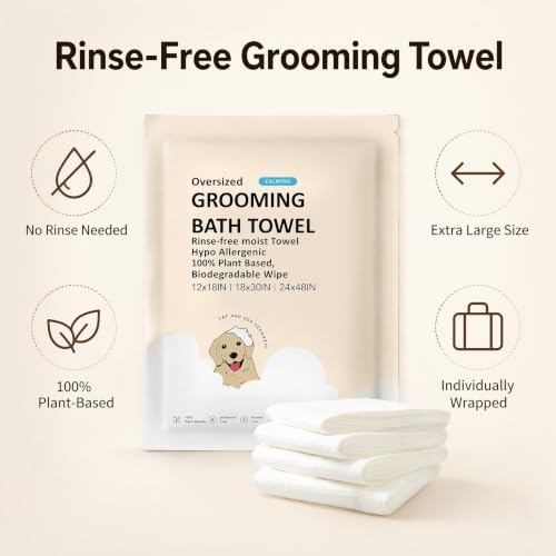 Toner Depot XL Pet Grooming Bath Wipes, Huge Rinse-Free Towels for Cleaning and Deodorizing Plant-Based Hypoallergenic Wipes for Dogs and Cats, 3 Pack (XXL 24x48) - Image 6