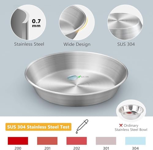 4-Pack 304 Stainless Steel Cat Food Bowls, Non-Slip Basic Dishes - Image 3