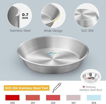 4-Pack 304 Stainless Steel Cat Food Bowls, Non-Slip Basic Dishes - Image 3
